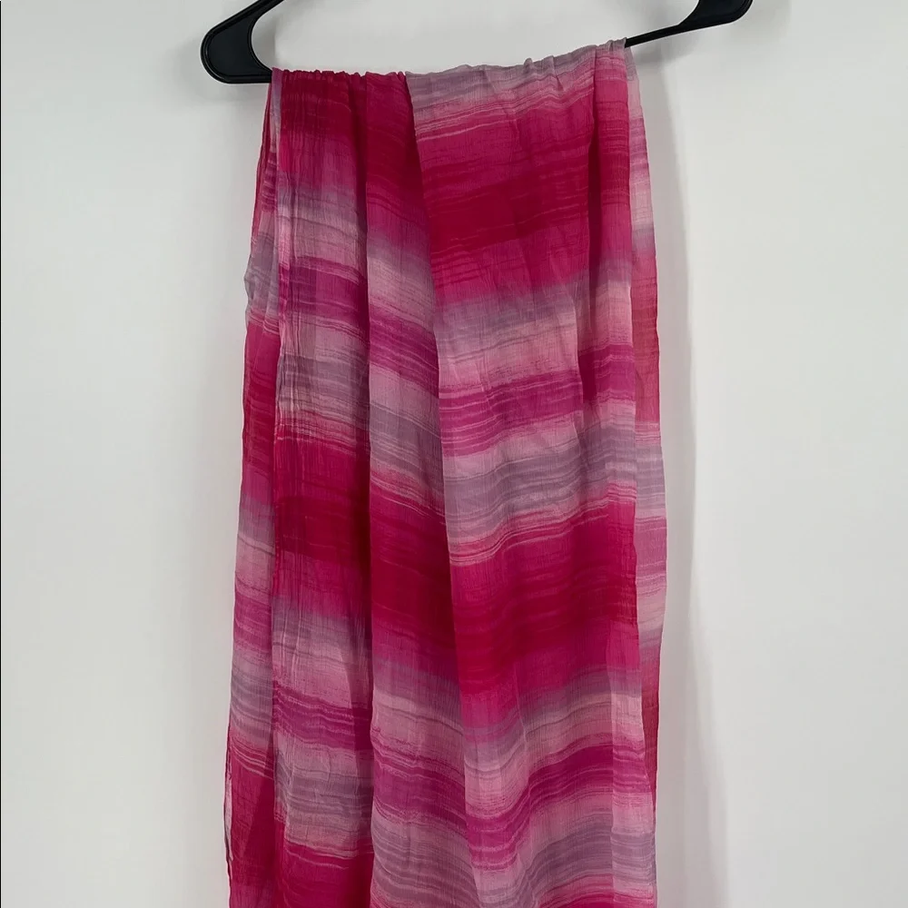 Pink Striped Large Scarf Wrap